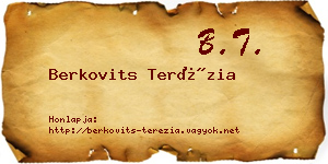 Berkovits Terézia névjegykártya