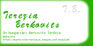 terezia berkovits business card